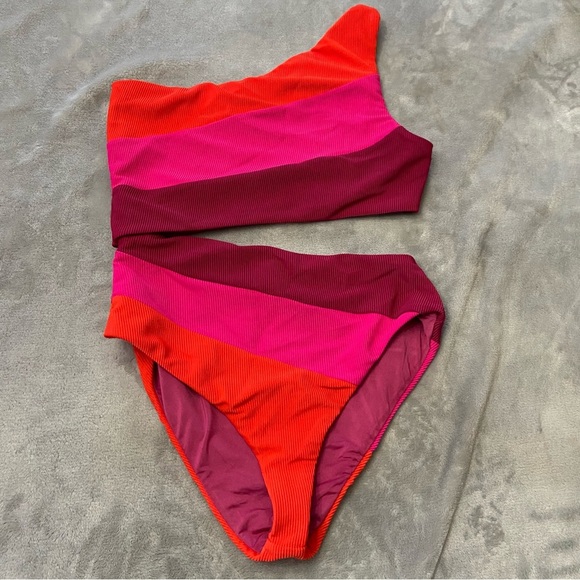 New! Beach Riot Joyce swimsuit be mine colorblock 24385 - Picture 3 of 8